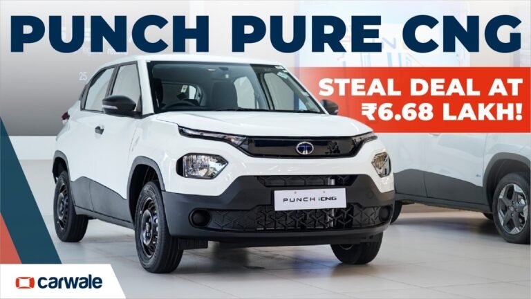 Tata Punch Pure CNG compact SUV front view with modern design and high ground clearance