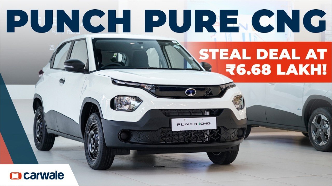 Tata Punch Pure CNG compact SUV front view with modern design and high ground clearance