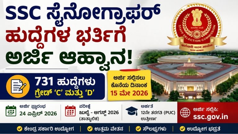 ಎಸ್‌ಎಸ್‌ಸಿ ಸೈಂಟೋಗ್ರಾಫರ್ ನೇಮಕಾತಿ 2026