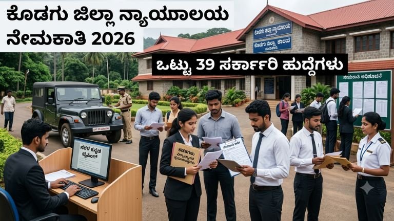 ಕೊಡಗು ಜಿಲ್ಲಾ ನ್ಯಾಯಾಲಯ ನೇಮಕಾತಿ 2026