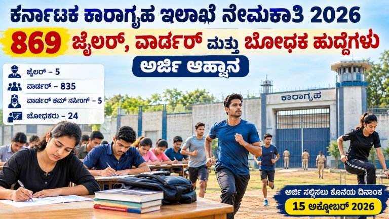 ಕರ್ನಾಟಕ ಕಾರಾಗೃಹ ಇಲಾಖೆ ನೇಮಕಾತಿ 2026